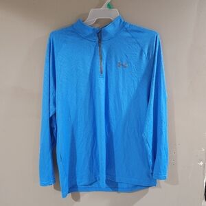 Under Armour Mens 1/2 Zip Blue Loose Fit Size 2xl Long Sleeve Pullover